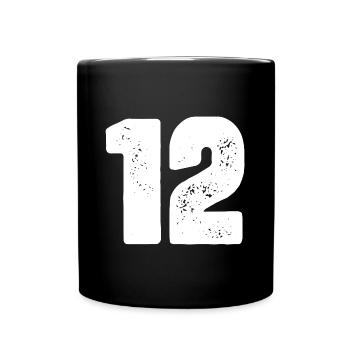 Maillot 12 Numéro - Mug uni - noir - Devant