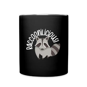 Raccoonilicious, dicton ironique, raton laveur, - Mug uni - noir - Devant