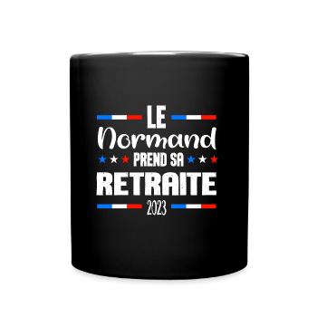 Le normand prend sa retraite grand-père maillot - Mug uni - noir - Devant