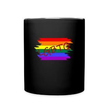 LGBTQ Gay Pride CSD - Tasse einfarbig - Schwarz - Vorne