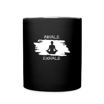 Inhale Exhale Yoga - Tasse einfarbig - Schwarz - Vorne
