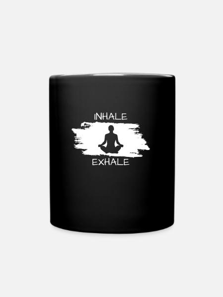 Inhale Exhale Yoga - Tasse einfarbig - Schwarz