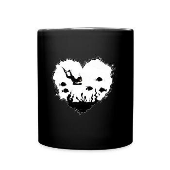 Diver Apnea Diver Oxygen Apnea Diving - Full Colour Mug - black - Front