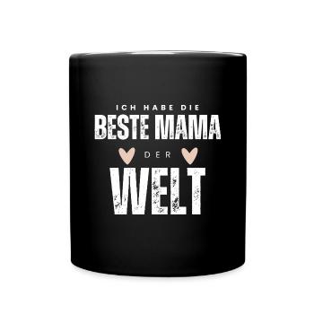 BESTE MAMA - Baby Geschenkidee Muttertag - Tasse einfarbig - Schwarz - Vorne