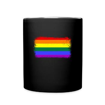 Pride, LGBTQ, cooles Regenbogen Design - Tasse einfarbig - Schwarz - Vorne