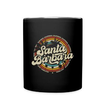 Santa Barbara California Sonnenuntergang Retro - Tasse einfarbig - Schwarz - Vorne