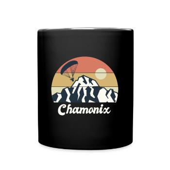 Gleitschirmfliegen Chamonix Mont Blanc - Tasse einfarbig - Schwarz - Vorne