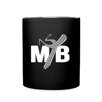 MTB mountain biker tire track bike trail dirtbike - Full Colour Mug - black - Front