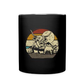 Highlander écossais Highland Cattle Highland - Mug uni - noir - Devant