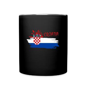 Kroatien - Tasse einfarbig - Schwarz - Vorne