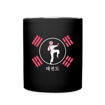 Taekwondo Martial Arts All-Combat Girl TKD Dan - Full Colour Mug - black - Front