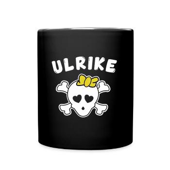 Piratin Ulrike Design für Mädchen und Frauen - Tasse einfarbig - Schwarz - Vorne