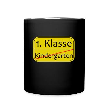 Kindergarten, Schule ,1. Klasse - Tasse einfarbig - Schwarz - Vorne