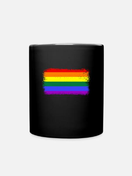 Regenbogen Rainbow LGBTQ - Tasse einfarbig - Schwarz