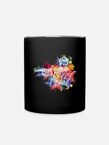 Elegantes Flötendesign für Musikbegeisterte und - Tasse einfarbig - Schwarz