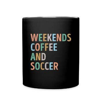 Week-ends Café et Soccer Maman - Mug uni - noir - Devant