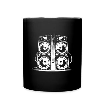 Musik Boxen Party Bass - Tasse einfarbig - Schwarz - Vorne