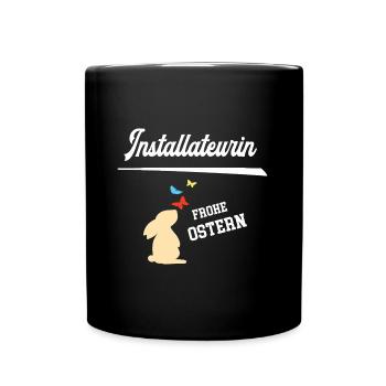 Installateurin Ostern Installateur Oster Outfit - Tasse einfarbig - Schwarz - Vorne