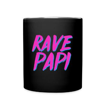 Rave Dad Techno House Electro Festival Hardstyle - Tasse einfarbig - Schwarz - Vorne