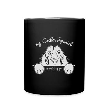 COCKER SPANIEL regarde les chiens de Wilsign - Mug uni - noir - Devant