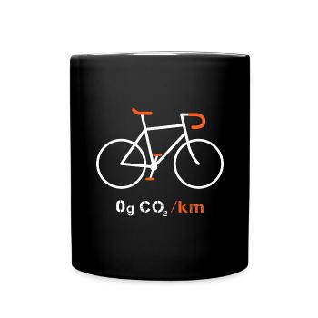 Fahrrad Umweltschutz - Tasse einfarbig - Schwarz - Vorne