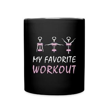 Girls' night out sparkling wine - Full Colour Mug - black - Front