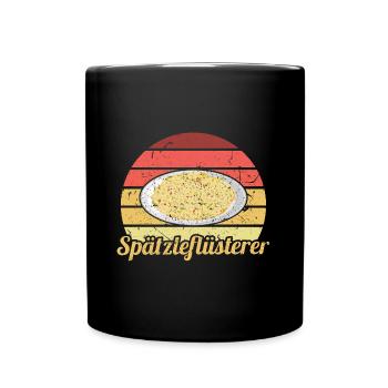 Retro Spätzleflüsterer Schwaben Spätzle - Tasse einfarbig - Schwarz - Vorne