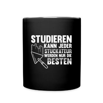 Stuckateur Verputzer Spachtel Gipser - Tasse einfarbig - Schwarz - Vorne