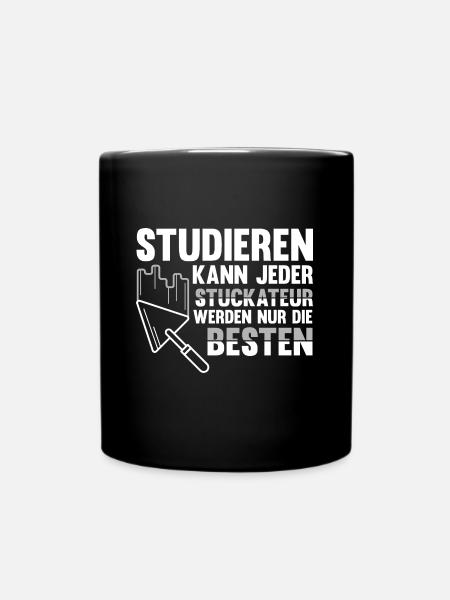 Stuckateur Verputzer Spachtel Gipser - Tasse einfarbig - Schwarz