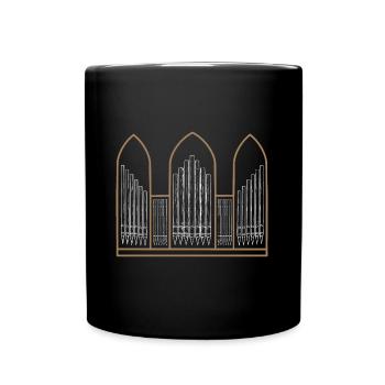 Orgelspieler Orgel Pfeifenorgel Organist - Tasse einfarbig - Schwarz - Vorne