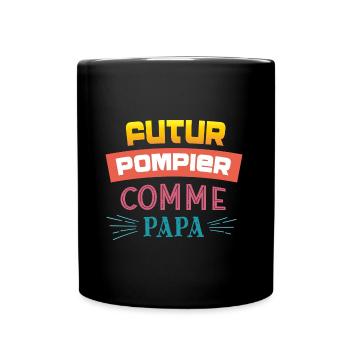 Futur pompier comme papa - Mug uni - noir - Devant