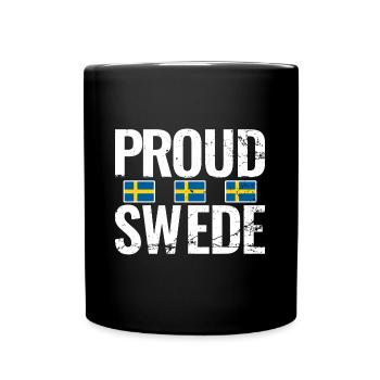 Fier Suédois Suède Vintage Drapeau Suédois - Mug uni - noir - Devant