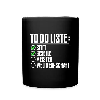 Gesellenprüfung bestanden Geselle Geschenkidee - Tasse einfarbig - Schwarz - Vorne