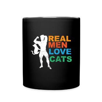 Chats Chat Chat Chat Chat Papa Douce Fête des Pères - Mug uni - noir - Devant