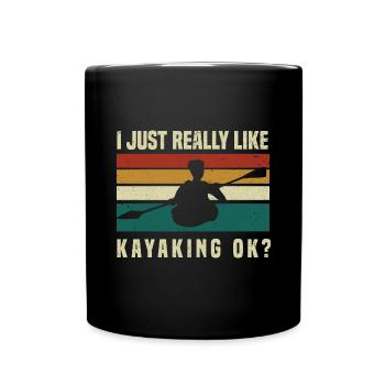 Kayak Boat Canoe Paddle Boat Double Paddle - Full Colour Mug - black - Front