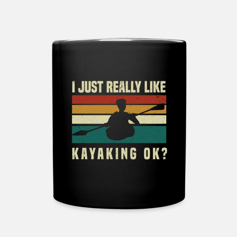 Kajak Boot Kanu Paddelboot Doppelpaddel - Tasse einfarbig - Schwarz