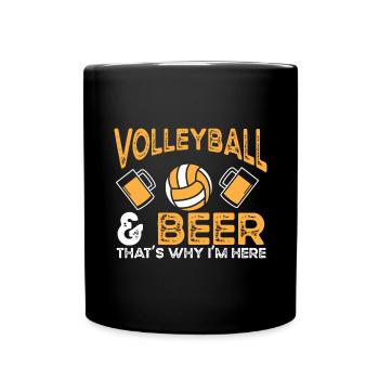 Volley-ball Volleyeurs Terrain de volley-ball - Mug uni - noir - Devant