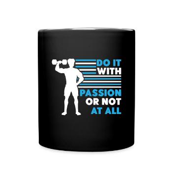 Bodybuilding Weight Training Fitness Muscle Building - Full Colour Mug - black - Front