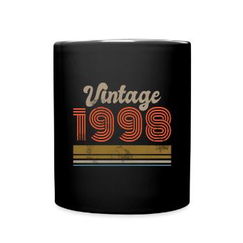 Geburtstag Vintage 1998 Limited Edition - 1998 - Tasse einfarbig - Schwarz - Vorne