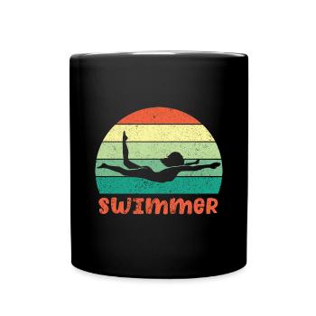 Swimmers Swimming 50 meters lane - Full Colour Mug - black - Front