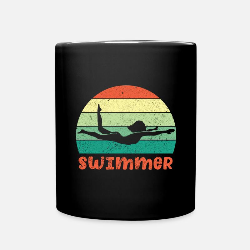 Schwimmer Schwimmen 50 Meter Bahn - Tasse einfarbig - Schwarz
