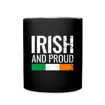 Irlandais et fier Irlande Drapeau irlandais Irlandais - Mug uni - noir - Devant