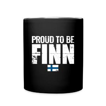 Fier d’être Finlandais Finlande Drapeau finlandais Finn - Mug uni - noir - Devant