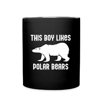 Junge mag Eisbären Natur Expedition Wildtiere - Tasse einfarbig - Schwarz - Vorne