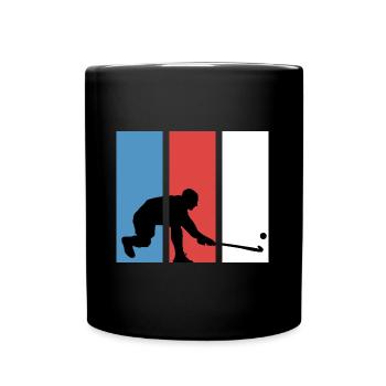 Hockey Feldhockey Hockeyspieler retro Penalty - Tasse einfarbig - Schwarz - Vorne