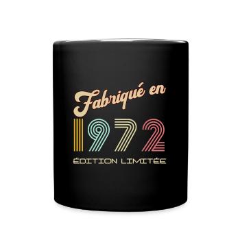 Anniversaire Fabriqué en 1972 vintage Rétro - Mug uni - noir - Devant