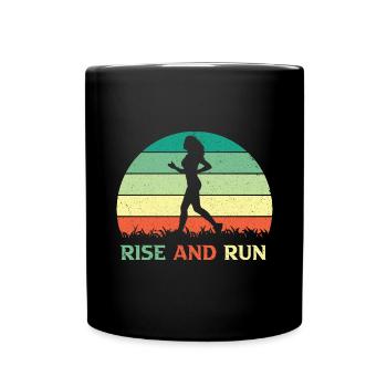 Joggen Jogger Rennen Wettrennen Marathon Laufen - Tasse einfarbig - Schwarz - Vorne
