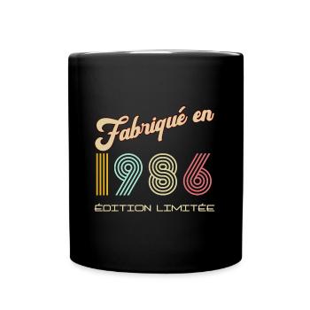 Annibersaire 1986 Fabriqué en 1986 édition limitée - Mug uni - noir - Devant