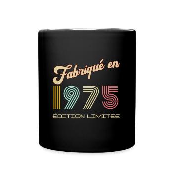 Anniversaire Fabriqué en 1975 vintage - Mug uni - noir - Devant