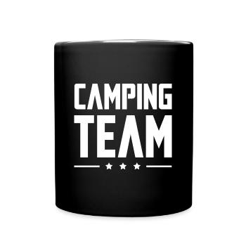 Camping Team - Tasse einfarbig - Schwarz - Vorne